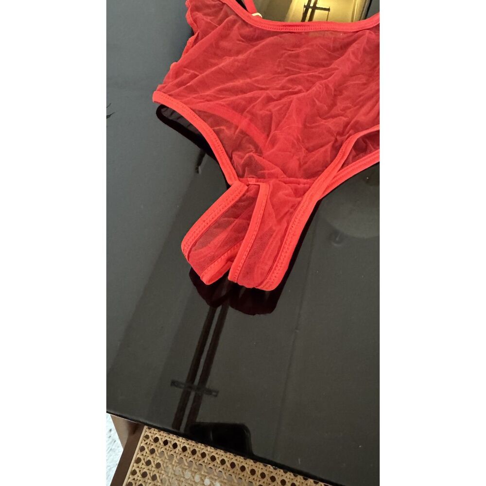 MarieMur Red Mesh Crotchless Panties